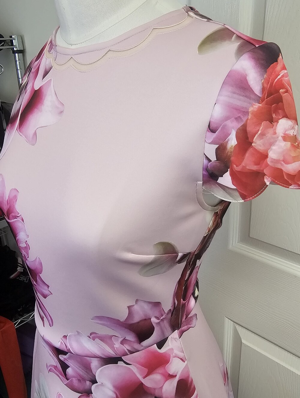 Ted Baker Seeana Splendour Floral Scuba Skater Dress Pink Size 0 Mint - Picture 4 of 10